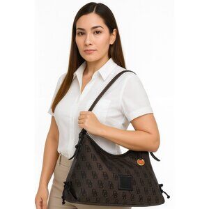 Vintage Dooney & Bourke LOGO Bag East West Slouch Hobo Shoulder Handbag WOMEN'S